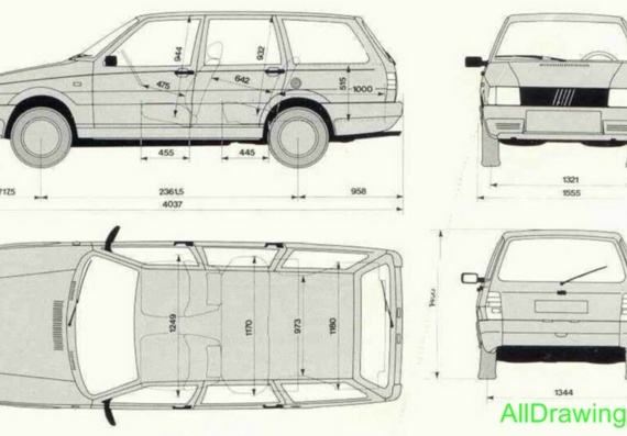 Fiat Duna Weekend (Фиат Дуна Веекенд) - чертежи (рисунки) автомобиля